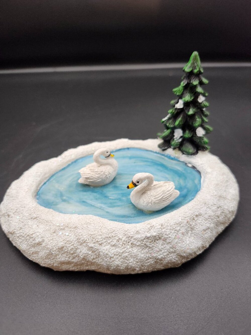 Christmas Village Swan Pond Accessory